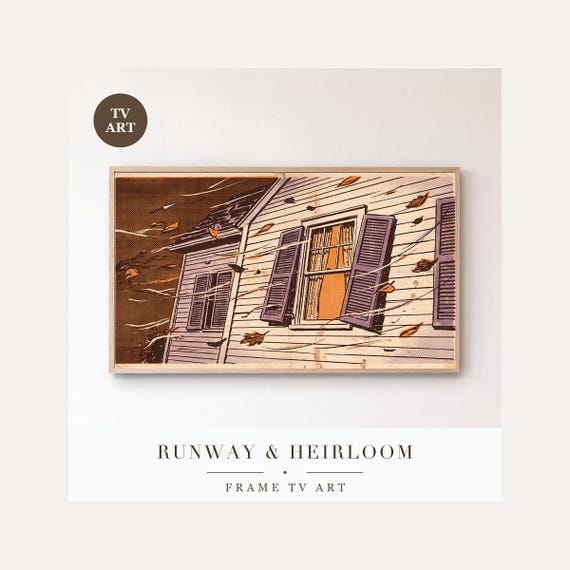 Haunted Victorian Frame TV Art, Samsung Frame TV Art Vintage Screen Print House, Spooky Hallowe…