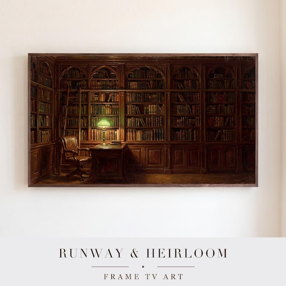Wall of Books Samsung Frame TV Art — view 5