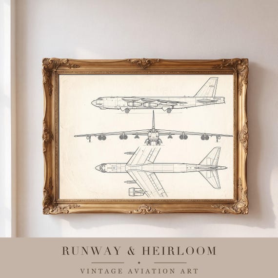 B-52 Stratofortress Blueprint Print — view 4