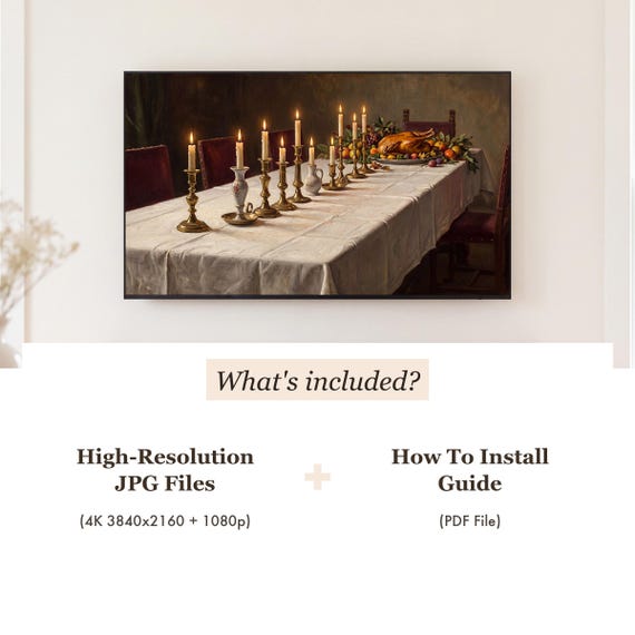 Christmas Dinner Table Samsung Frame TV Art — view 4
