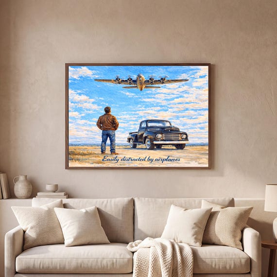 Easily Distracted by Airplanes Print — view 2