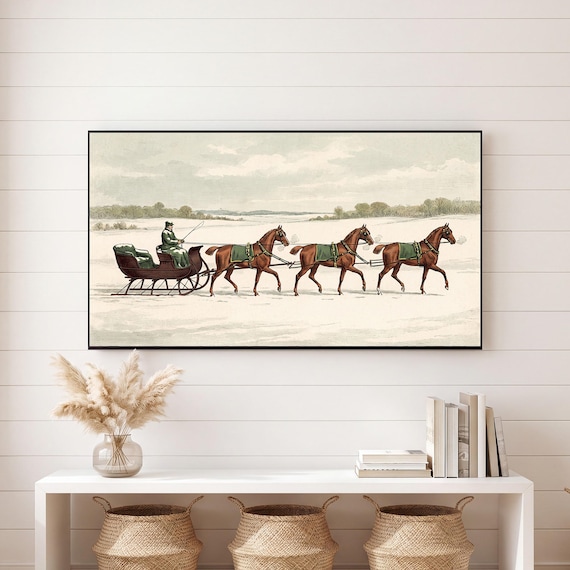 Vintage Sleigh Samsung Frame TV Art Bundle of 6 (4K Digital Download) — view 6