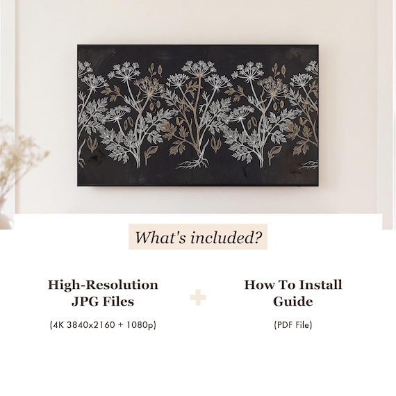 Hemlock Blackwork Samsung Frame TV Art — view 4