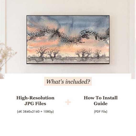 Murmuration Stretched Thin Samsung Frame TV Art — view 4