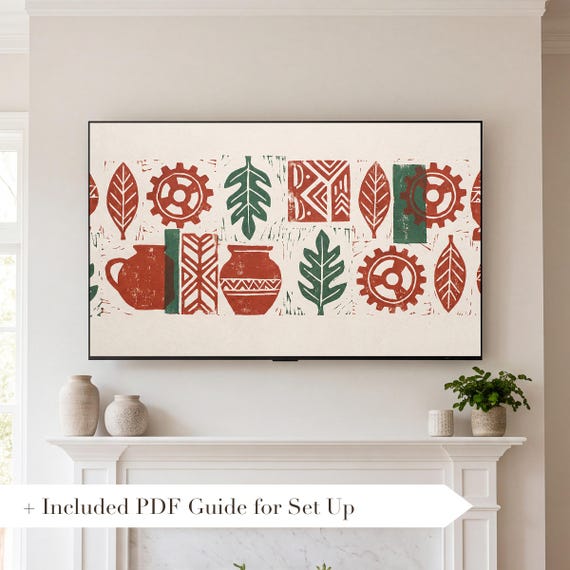 Scandi Christmas Pattern Samsung Frame TV Art — view 2