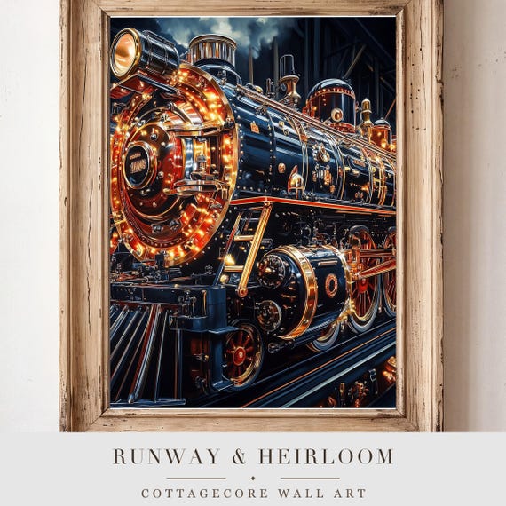 Steam Locomotive Cutaway Wall Art