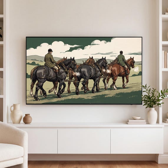 Sleigh Team at a Walk Samsung Frame TV Art — view 3