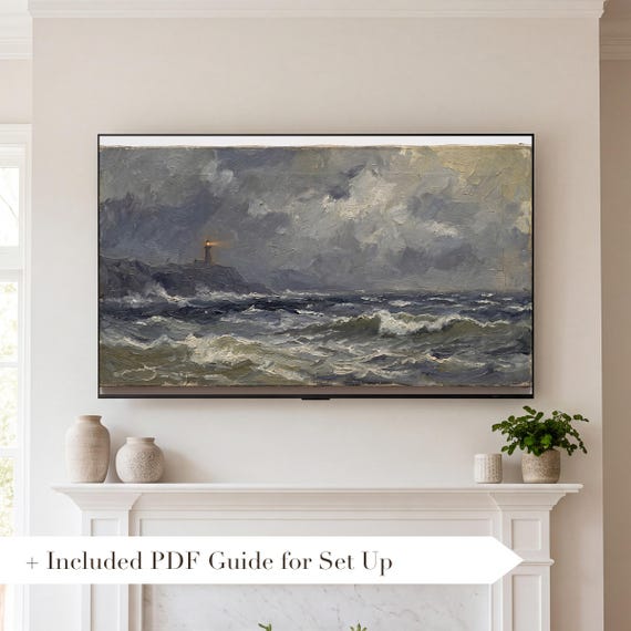 Lighthouse Light from the Sea Samsung Frame TV Art — view 2