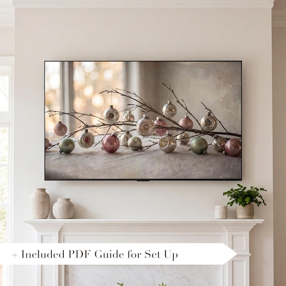 Ornaments on Branch Samsung Frame TV Art — view 2