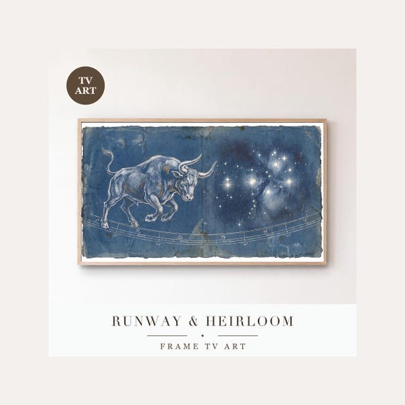 Pleiades Star Chart Frame TV Art, Samsung Frame TV Art Vintage Celestial Chart, Astronomy Decor…