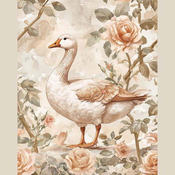 Vintage Goose Nursery Wall Art