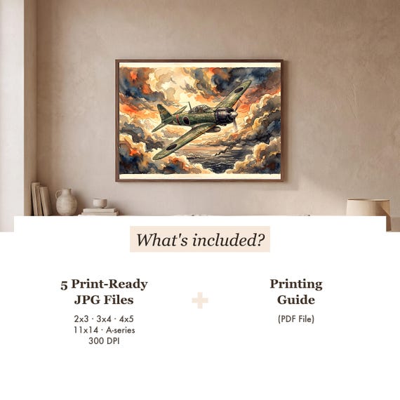 A6M Zero Watercolor Print — view 3