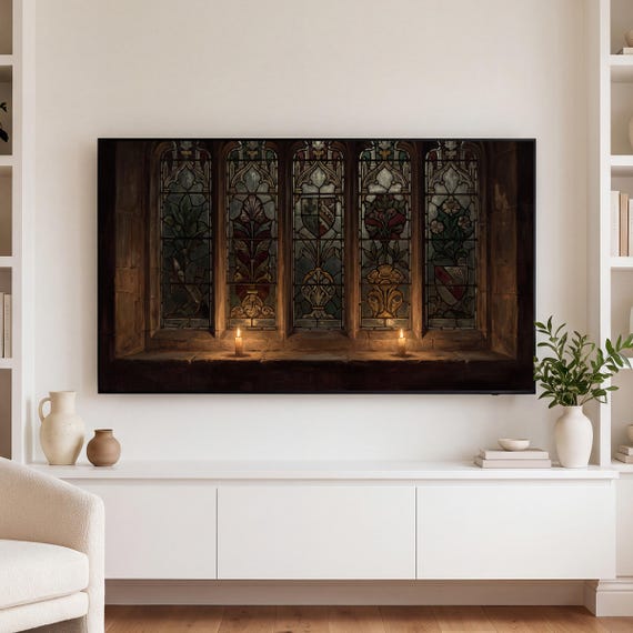 Stained Glass Window Samsung Frame TV Art — view 3