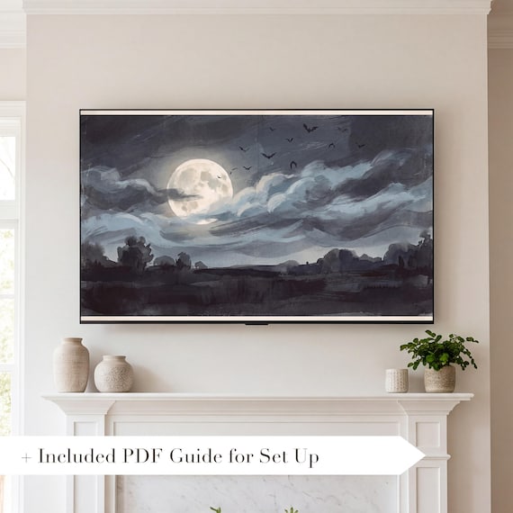 Moon Behind Cloud Samsung Frame TV Art — view 2