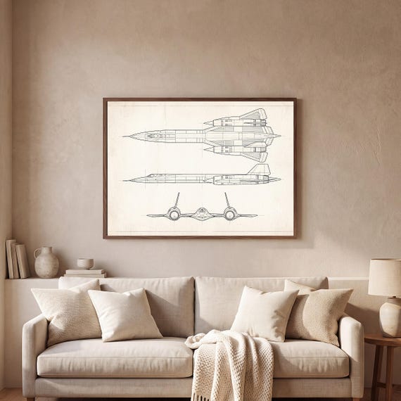 SR-71 Blackbird Blueprint Print — view 2