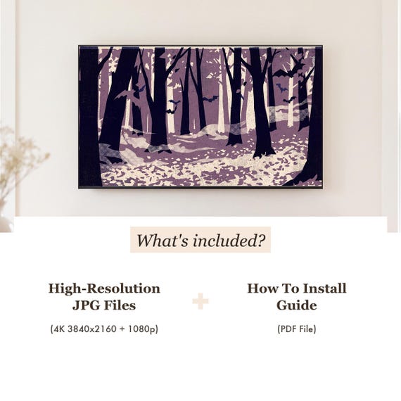 Oak and Moon Samsung Frame TV Art — view 4