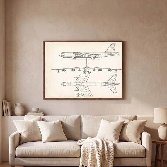 B-52 Stratofortress Blueprint Print — view 2