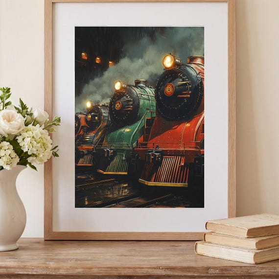 Steam Locomotive Chart Wall Art — view 2