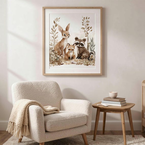 Woodland Animals Nursery Wall Art — view 4