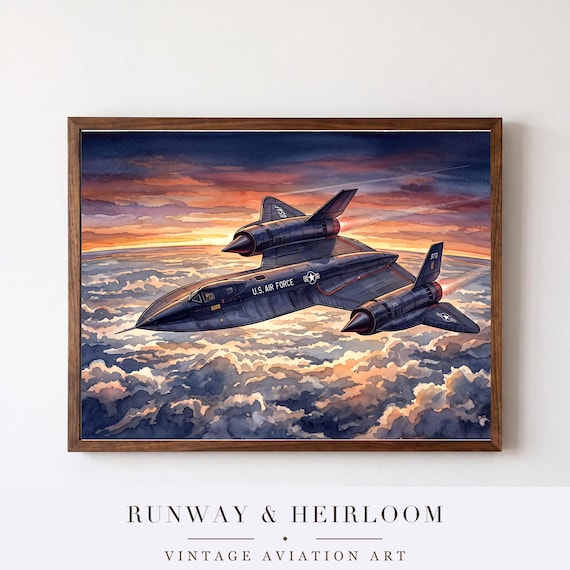 SR-71 Blackbird Watercolor Print — aviation wall art print