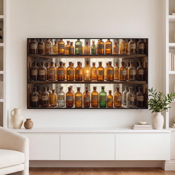 Amber Bottles Samsung Frame TV Art — view 3