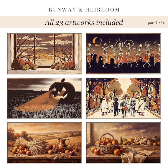 Frame TV Art Bundle 23 Vintage Pumpkin & Harvest Autumn Paintings 4K Download — view 6