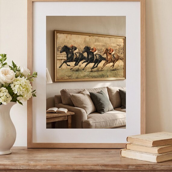Antique Horse Racing Print โ view 2