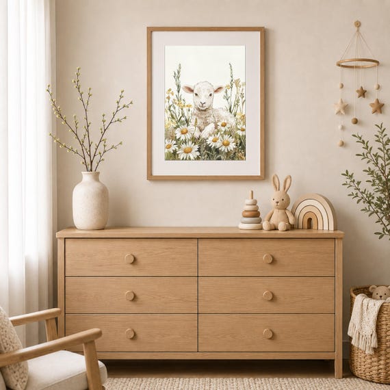 Baby Lamb Nursery Wall Art — view 2