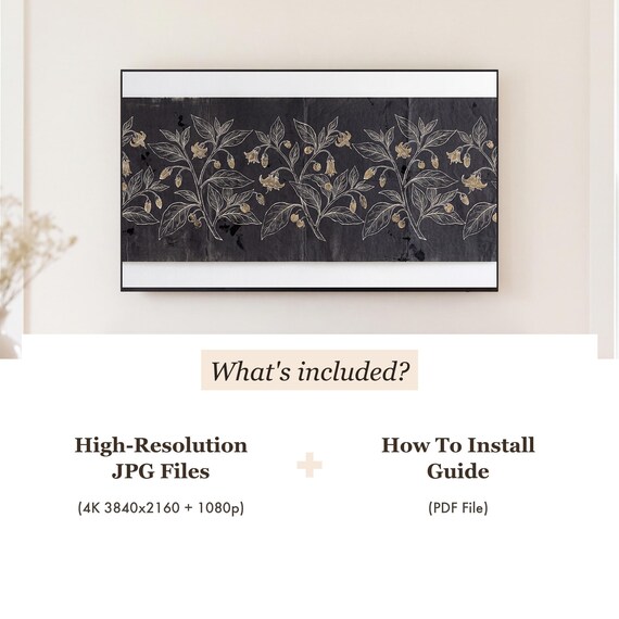 Nightshade Blackwork Samsung Frame TV Art — view 4