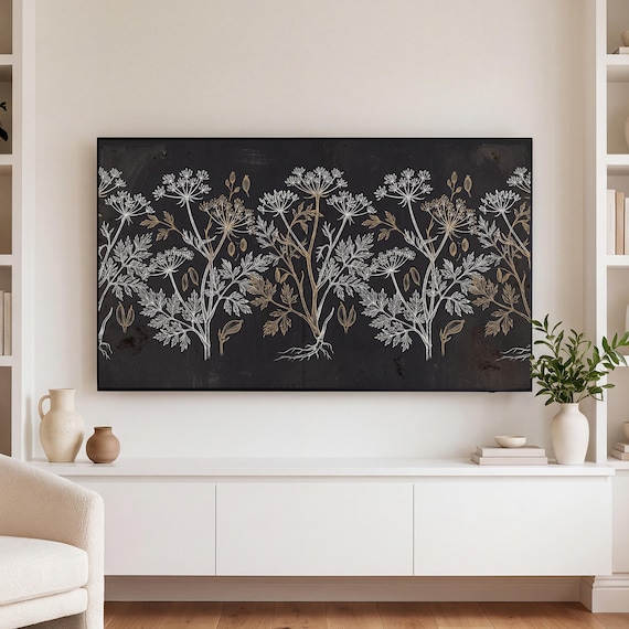 Hemlock Blackwork Samsung Frame TV Art — view 3
