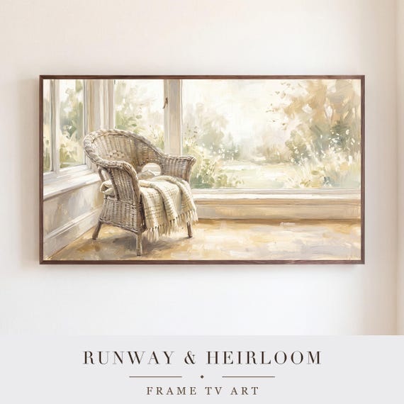 Wicker Chair Samsung Frame TV Art — view 5