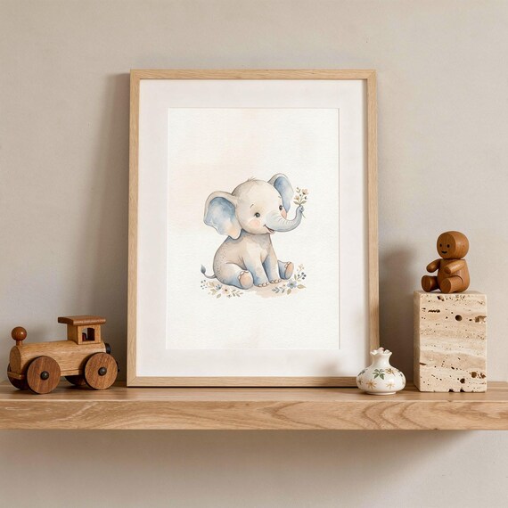 Baby Elephant Nursery Wall Art — view 5