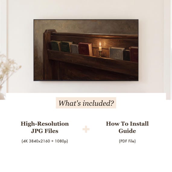 Hymn Books and Candle Samsung Frame TV Art — view 4