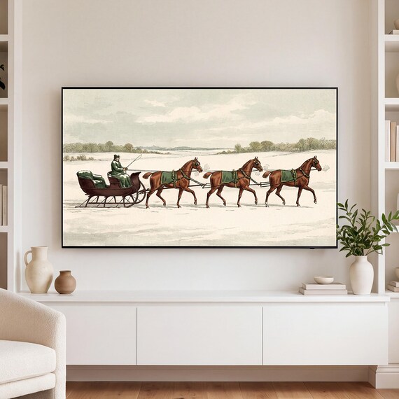 Sleigh and Four Samsung Frame TV Art — view 3