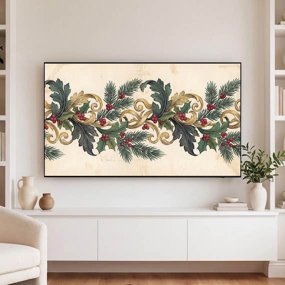 Botanical on Cream Samsung Frame TV Art — view 3