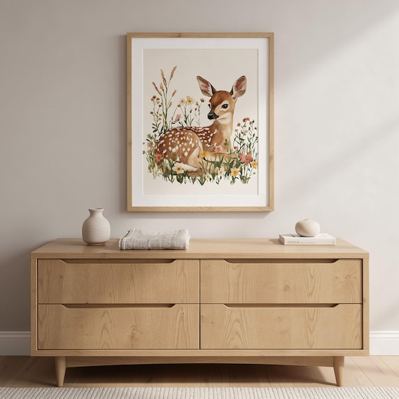 Woodland Deer Nursery Wall Art