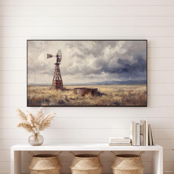 Prairie Windmill Samsung Frame TV Art — view 6