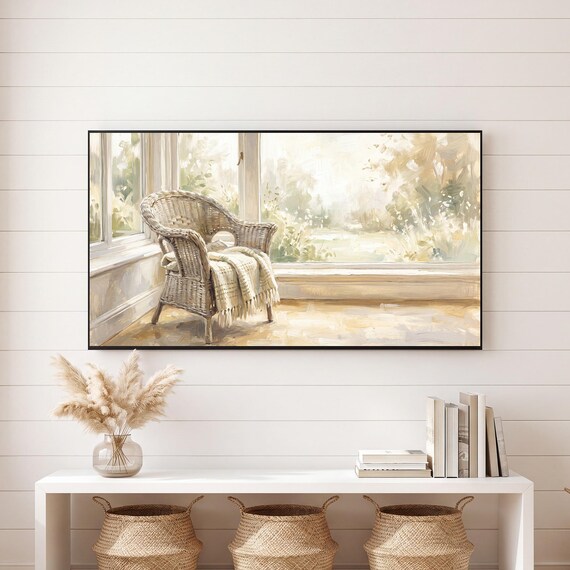 Wicker Chair Samsung Frame TV Art — view 6