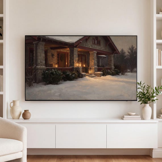Church Light on Snow Samsung Frame TV Art — view 3
