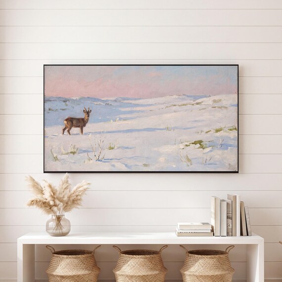 Deer in Snow Samsung Frame TV Art — view 6