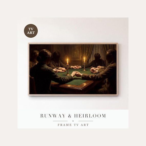 Hands Joined Seance Frame TV Art, Samsung Frame TV Art Candlelit Victorian Still Life, Gothic H…