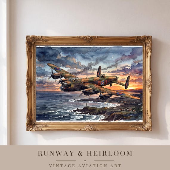 Avro Lancaster Watercolor Print — view 4