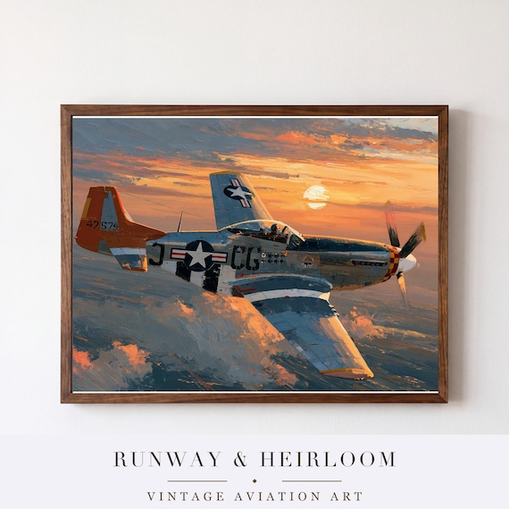 P-51 Mustang Wall Art Printable — aviation wall art print