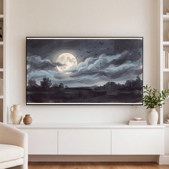 Moon Behind Cloud Samsung Frame TV Art — view 3