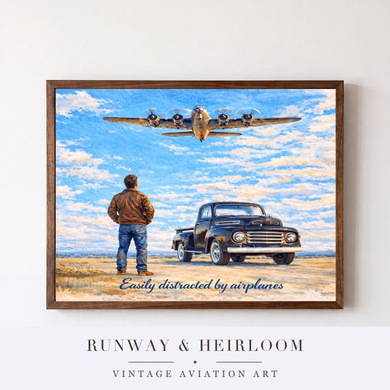 Easily Distracted by Airplanes Print — aviation wall art print