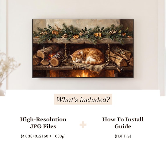 Hearth and Cat Samsung Frame TV Art — view 4