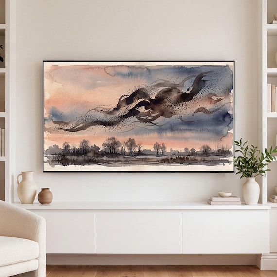 Starling Stragglers Samsung Frame TV Art — view 3