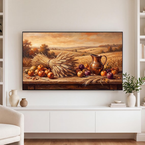 Wheat and Copper Jug Samsung Frame TV Art — view 3