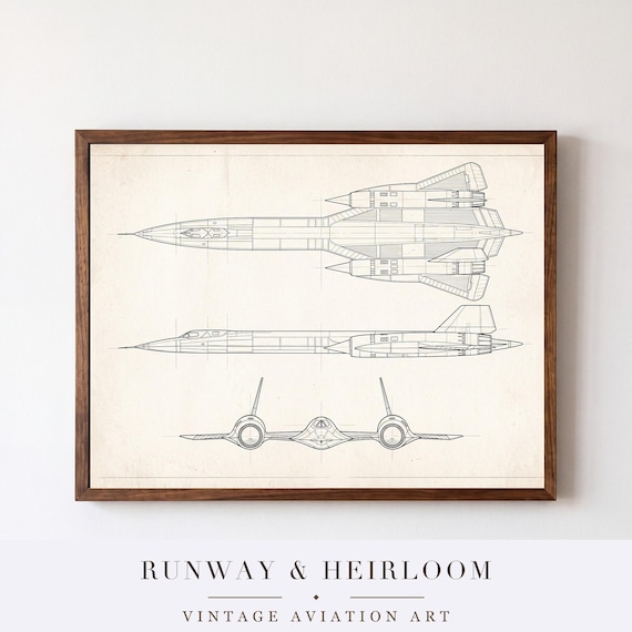 SR-71 Blackbird Blueprint Print — aviation wall art print