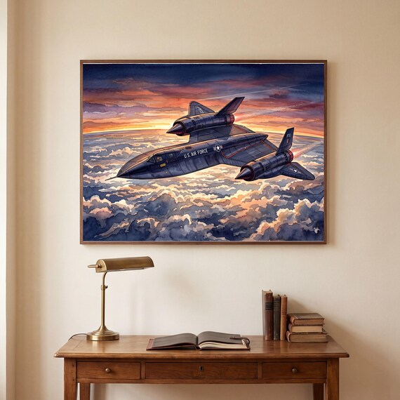 SR-71 Blackbird Watercolor Print — view 4